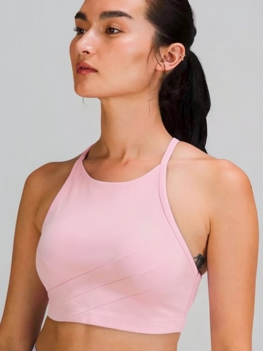 Lululemon Flow Y Wrap-Front High-Neck Bra – Meadowsweet Pink – Size 6 – NWT
